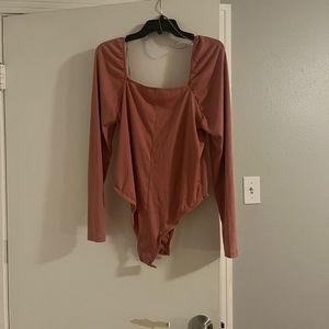 NWOT New Look Pink Ribbed Bodysuit